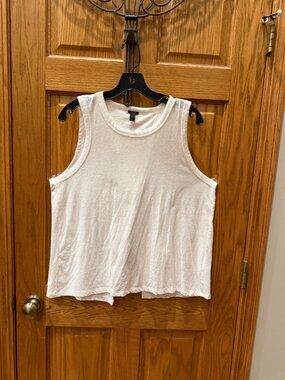 J. Crew Split Back Tank Top, Heathered White SZ XL